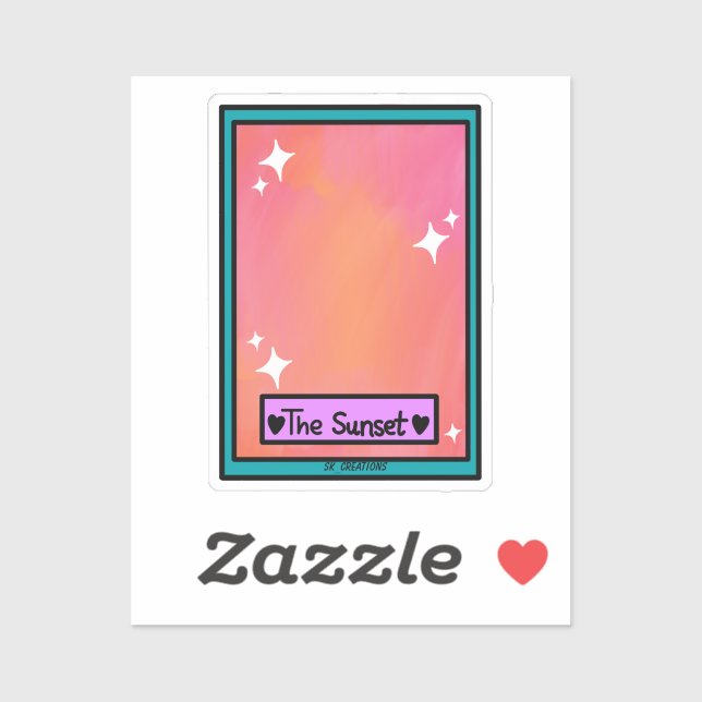 Sunset Tarrot Karte Aufkleber (Blatt)
