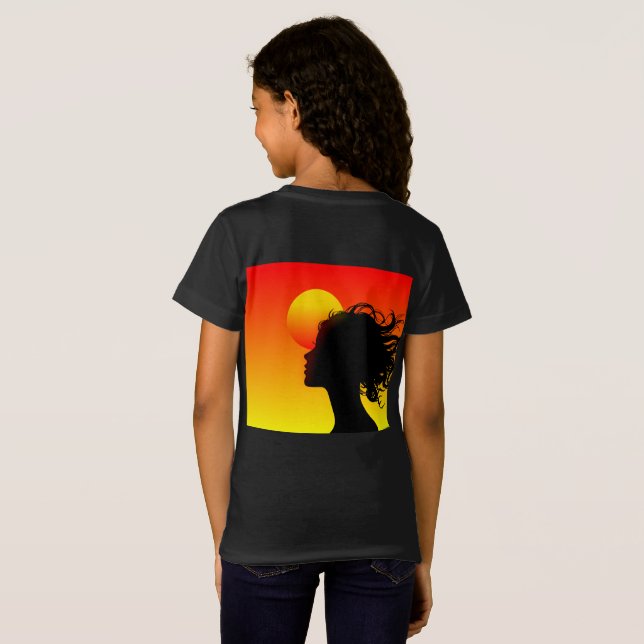 Sunset Tree Nature T-Shirt Design (Schwarz voll)
