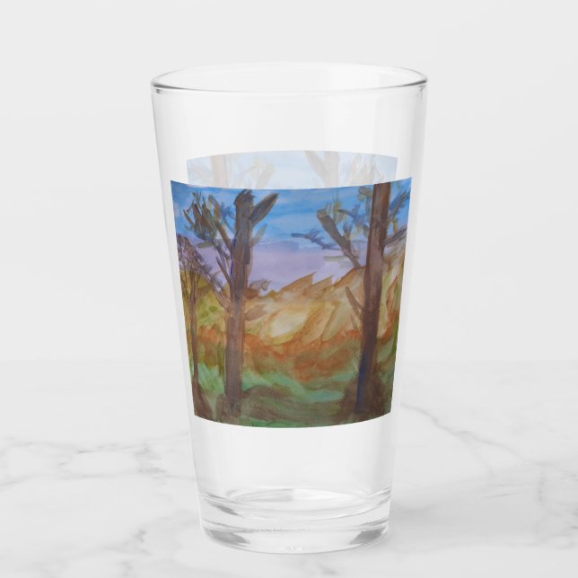 Sunset Trees Glas (Vorderseite)