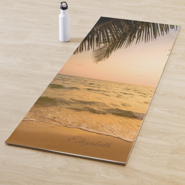 Sunset Tropical Beach Palm Yogamatte (Beispiel)