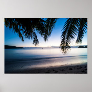 Sunset Tropical Seascape, Fidschi Poster