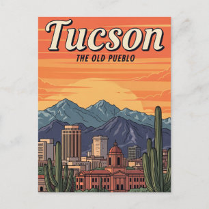 Sunset Tuscon Skyline Arizona Postkarte