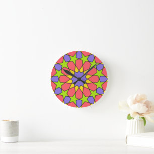 Sunset Twilight marokkanisches Mosaik Runde Wanduhr