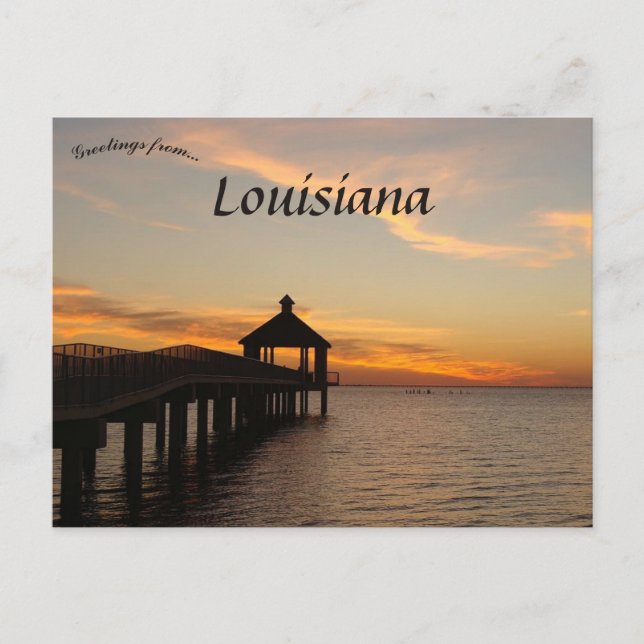 Sunset und Gazebo in Louisiana Postkarte (Vorderseite)