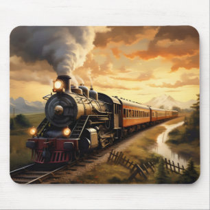 Sunset und Zug Mousepad