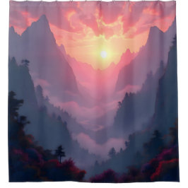Sunset Valley - Duschvorhang