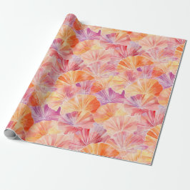 Sunset Vibes Pink and Coral Fan Muster Geschenkpapier
