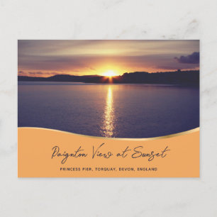 Sunset View Paignton Princess Pier Torquay England Postkarte