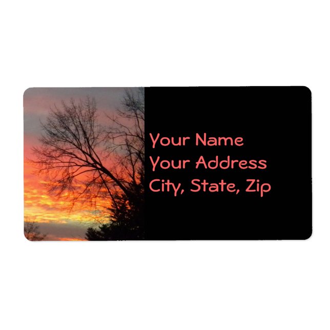 Sunset View through Winter Trees Address Labels (Vorne)