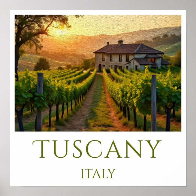 Sunset Vineyard Personalisiert Poster (Vorne)