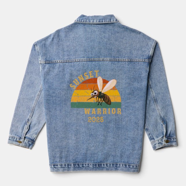 Sunset Warrior - Retro Sunset Mosquito Jeansjacke (Rückseite)