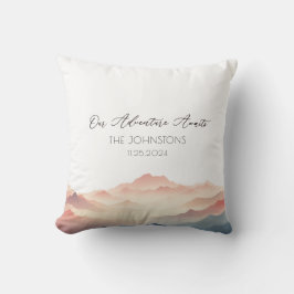 Sunset Watercolor Mountain Hochzeitdekor Kissen