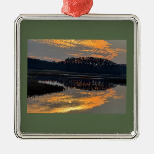 Sunset Waterscape Reflection Ornament  (Vorne)