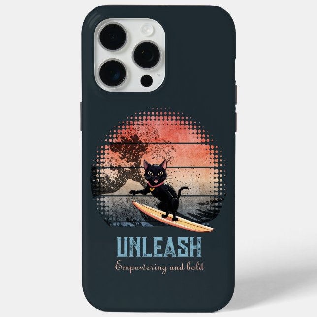 Sunset Wave Riding Cat Case-Mate iPhone Hülle (Rückseite)