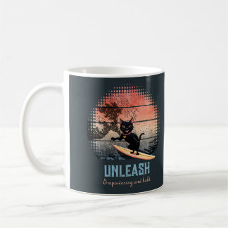 Sunset Wave Riding Cat Kaffeetasse