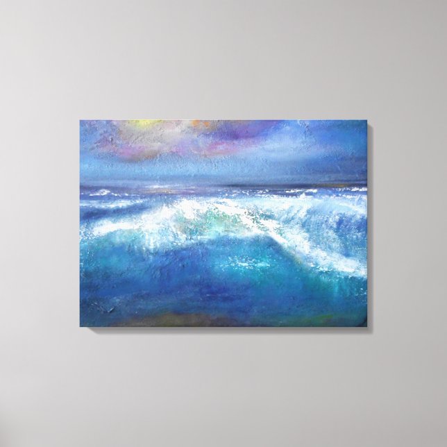 Sunset Wave Wrapped Canvas Leinwanddruck (Vorderseite)