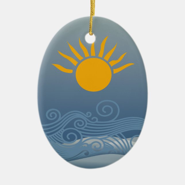 Sunset Waves Keramik Ornament (Vorne)