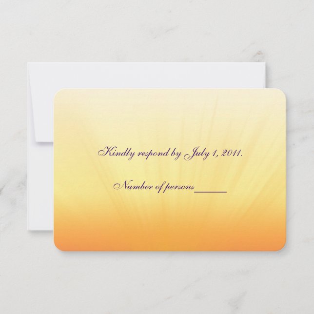 Sunset Wedding RSVP Karte (Vorderseite)