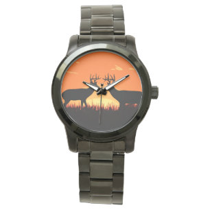 Sunset Whitetail Deer Watch Armbanduhr