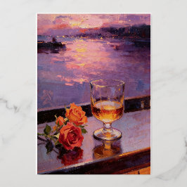 Sunset Wine & Roses Oil Painting Folieneinladung