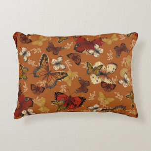Sunset Wings Orange Butterfly Pattern Dekokissen