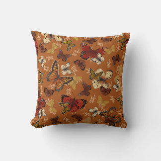 Sunset Wings Orange Butterfly Pattern Kissen