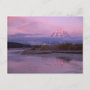 Sunset with Mount Moran in Grand Teton National Postkarte
