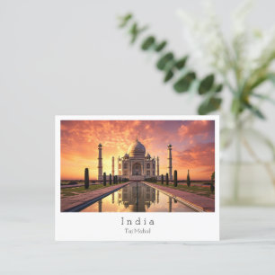 Sunset with Taj Mahal Agra, Indien Postkarte