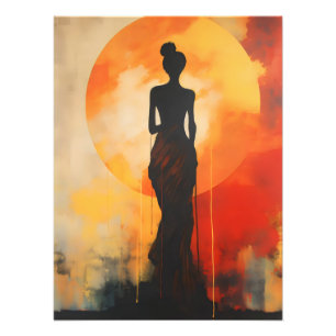 Sunset Woman Abstrakt Art Fotodruck
