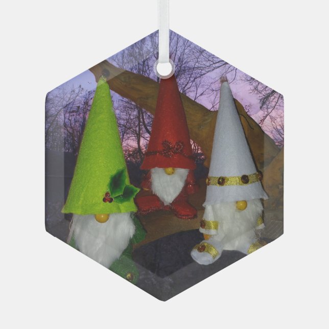 Sunset Woodland Gnomes Ornament (Vorderseite)