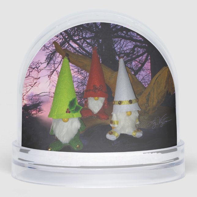 Sunset Woodland Gnomes Snow Globe Schneekugeln (Vorderseite)