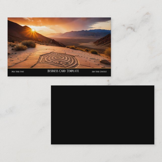 Sunset Wüste Business Card Visitenkarte (Vorne/Hinten)