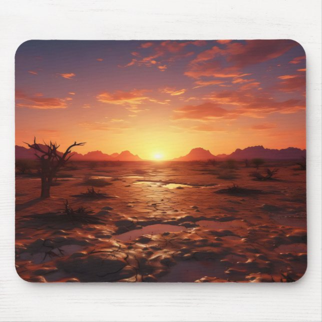Sunset Wüste Landschaft Mousepad (Vorne)