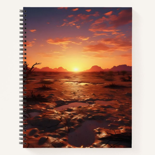 Sunset Wüste Landschaft Notizbuch (Vorderseite)