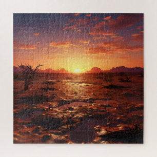 Sunset Wüste Landschaft Puzzle