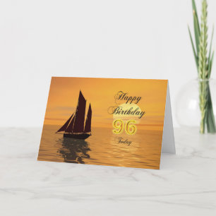 Sunset Yacht 96. Geburtstagskarte Karte