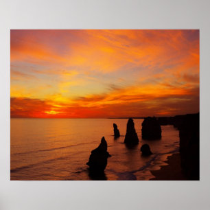 Sunset, Zwölf Apostel, Port Campbell National Poster