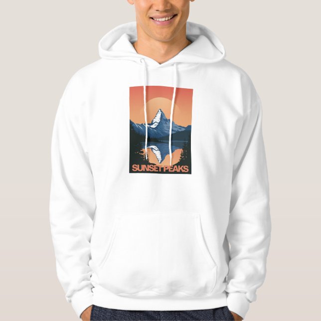 SunsetPeak: Majestic Mountain Sunset Hoodie (Vorderseite)