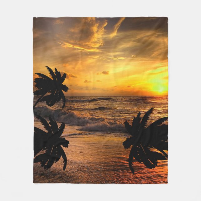SUNSETS OZEAN SCENERY NATURE FLEECEDECKE (Vorderseite)