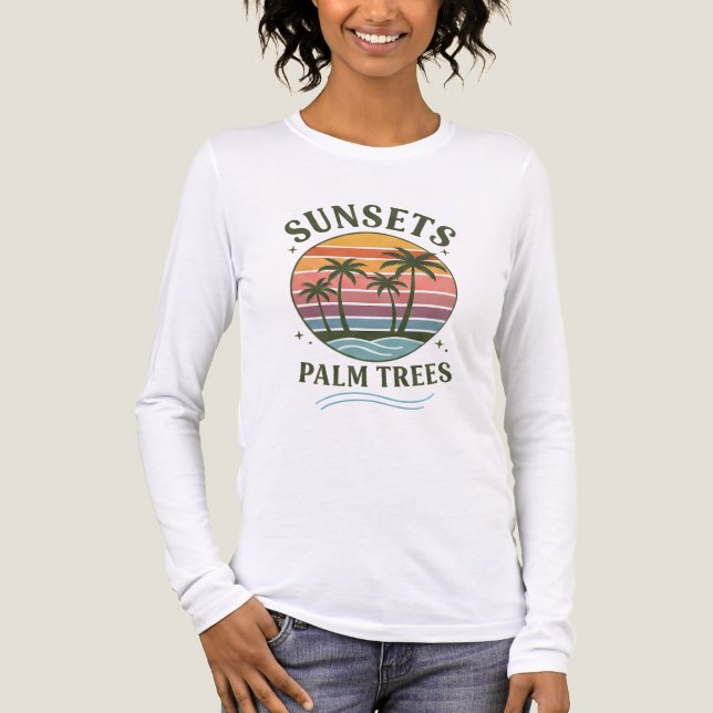 Sunsets & Palm Trees | Summer Beach T-Shirt Tri-Blend Shirt (Vorderseite)