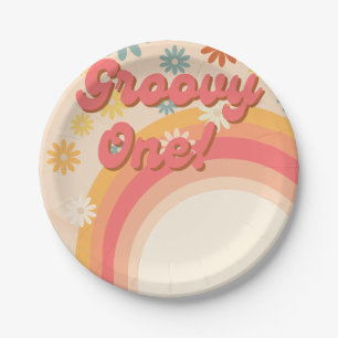 Sunshine 70er retro groovy daisy Blume Geburtstag Pappteller