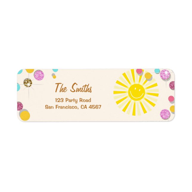 Sunshine Address Labels Summer Pink Gold Mint (Vorne)