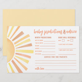 Sunshine Advice Predictions Card Sun Baby Shower