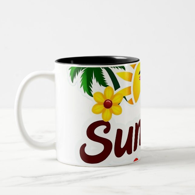 Sunshine and Palm Trees Cup Zweifarbige Tasse (Links)