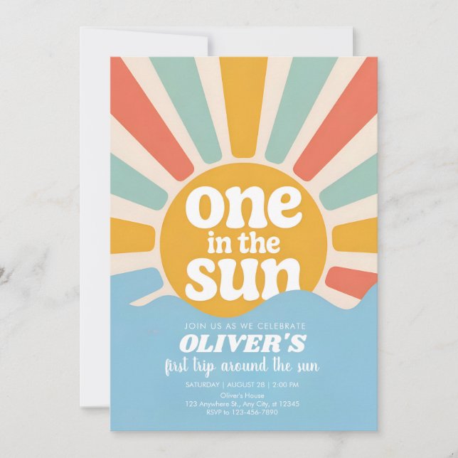 Sunshine and Smiles One Year Celebration  Einladung (Vorderseite)