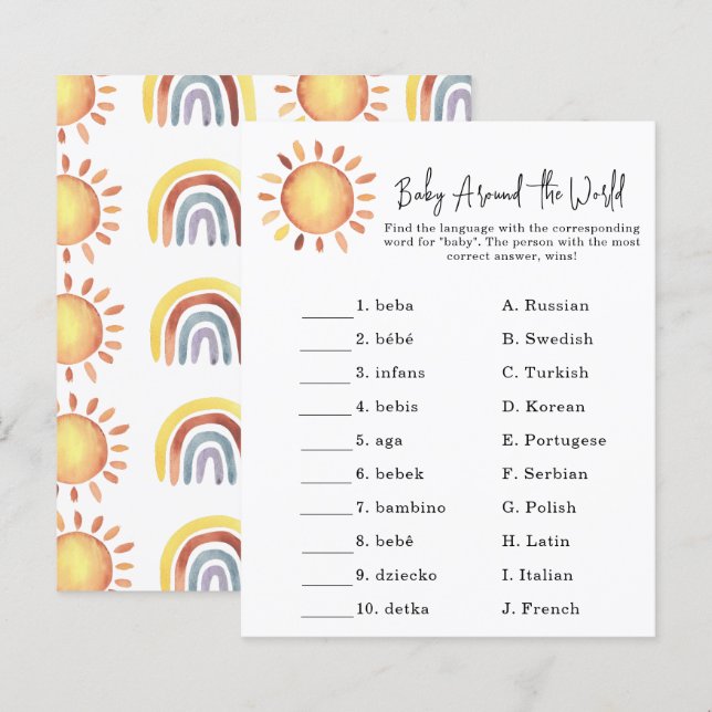 Sunshine - Baby around the world game (Vorne/Hinten)