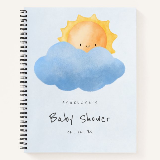 Sunshine Baby Dusche Geschenkliste Notizbuch (Vorderseite)