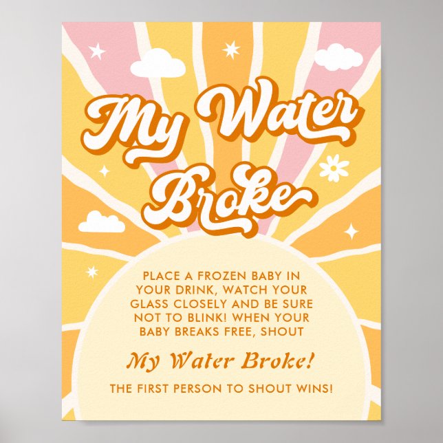 Sunshine Baby Dusche Mein Wasser Broke Spiel Poster (Vorne)
