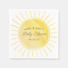 Sunshine Baby Duwer Gender Neutral Watercolor Serviette