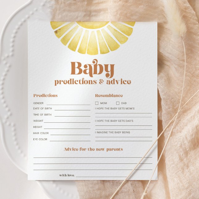 Sunshine Baby Predictions and Advice Shower Game (Von Creator hochgeladen)
